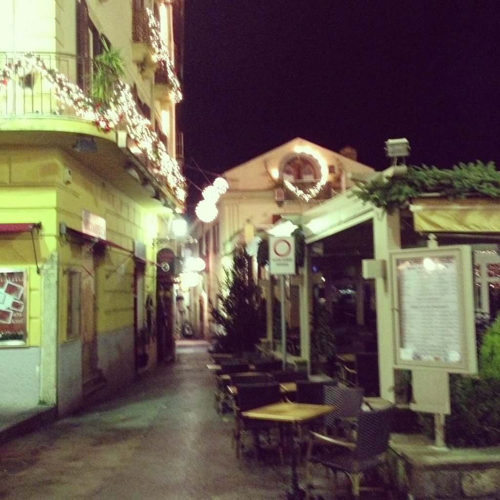 Sorrento street with Christmas decorations