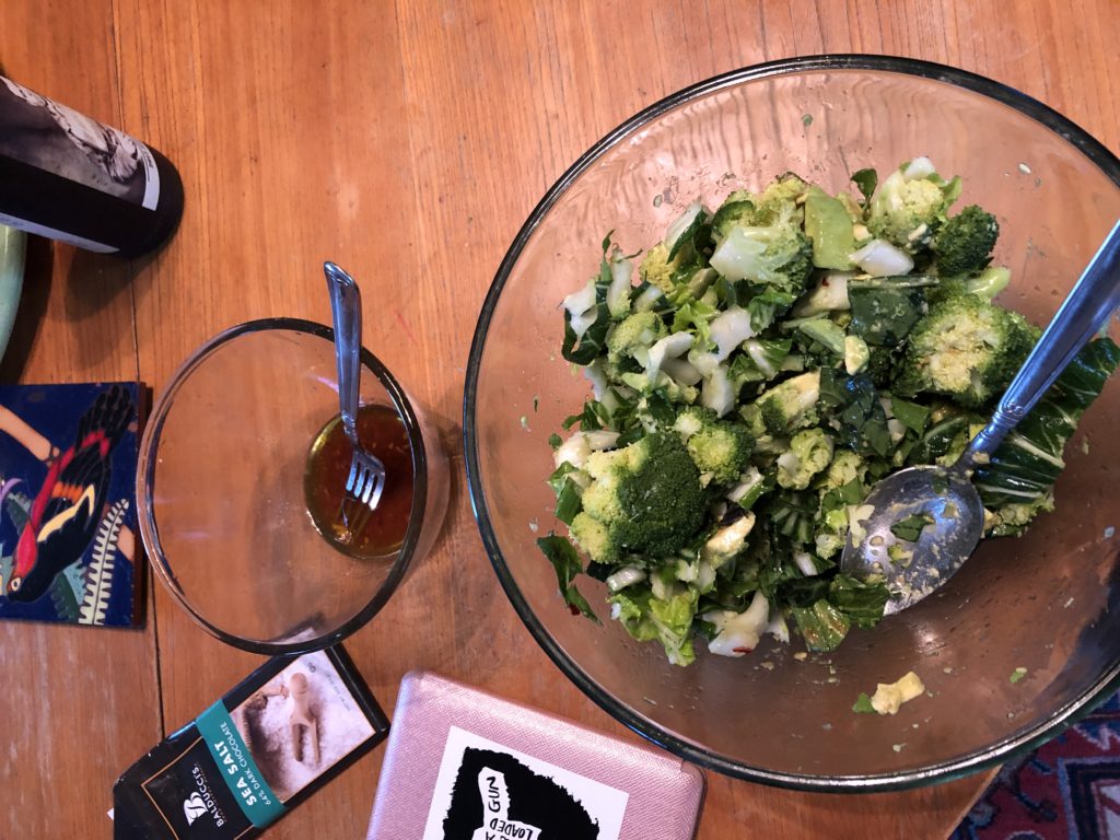 Healthy dinner and a book - an introvert's dream
